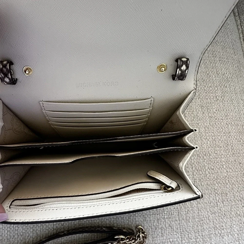 Michael Kors Jet Set Travel Large Phone Crossbody Snakeskin Gold Chain